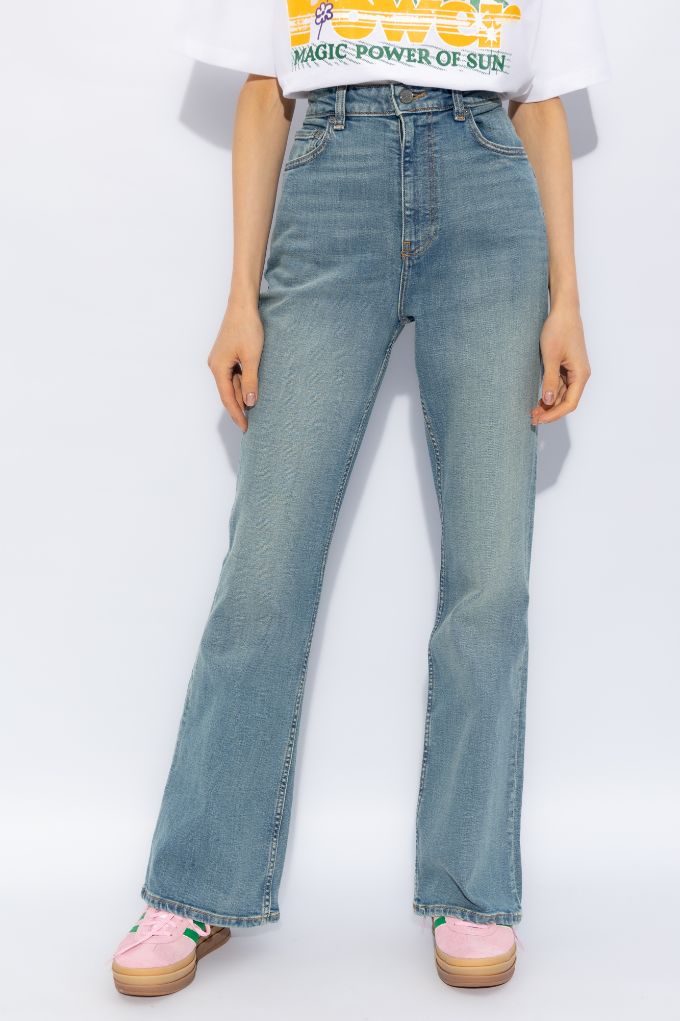 Ganni high rise wide leg outlet jeans